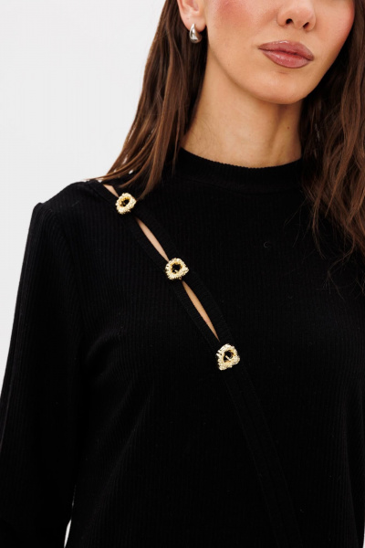 Полуприлегающее платье с асимметричным рельефом и разрезом Fantazia Mod 5024 - фото 5