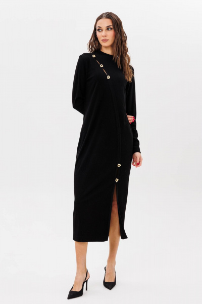 Полуприлегающее платье с асимметричным рельефом и разрезом Fantazia Mod 5024 - фото 3