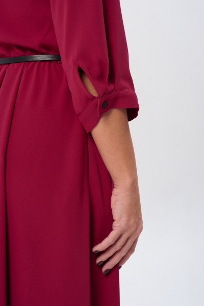 Платье из вискозной ткани с кокетками и рукавом ¾ TVIN 7882 малина - фото 6