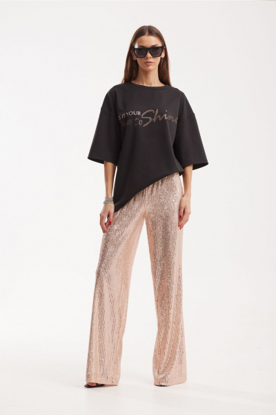 Женский комплект блуза и брюки из трикотажа с принтом N.O.W. 1506 - фото 1