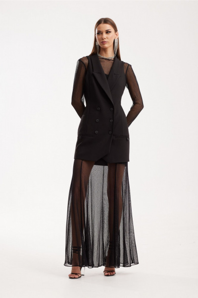 Трехпредметный нарядный костюм из жакета и двойного платья N.O.W. 1509 - фото 4