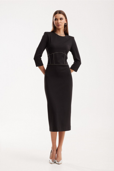 Платье трикотажное с корсетом и эффектной вышивкой N.O.W. 1512 - фото 3