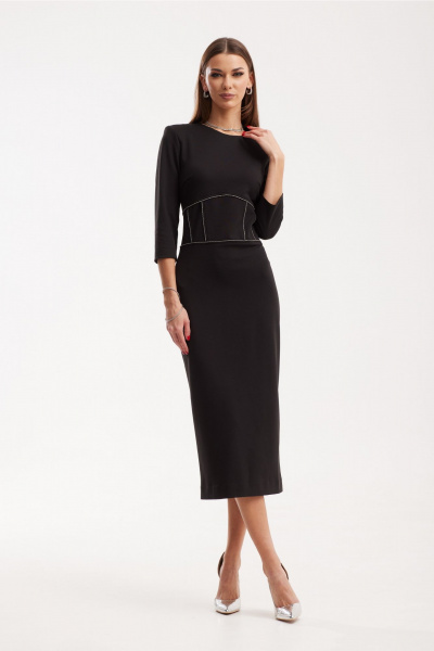 Платье трикотажное с корсетом и эффектной вышивкой N.O.W. 1512 - фото 1