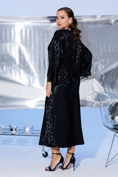 Костюм нарядный из вискозы блуза и юбка в круглый год Mubliz 234 черный - фото 2