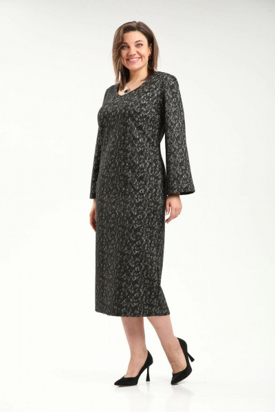 Платье из трикотажа с люрексом и длинным рукавом Fortuna ШЖ 728 - фото 1