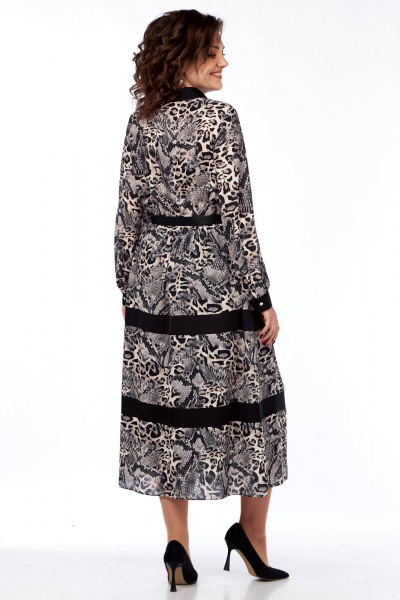 Платье отрезное по талии с воланами и атласной планкой Matini 3.1694/1 - фото 6