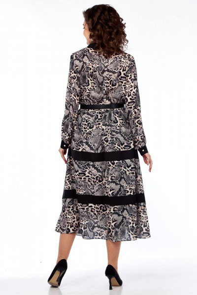 Платье отрезное по талии с воланами и атласной планкой Matini 3.1694/1 - фото 2