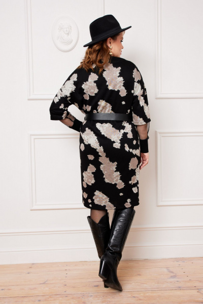 Платье прямого силуэта из трикотажа с карманами и поясом AGATTI 5654 - фото 2