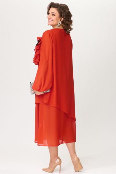 Двойное платье из шифона с асимметричным низом и съемным украшением Angelina & Сompany 1198 - фото 6