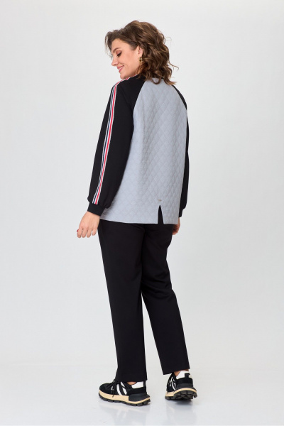 Демисезонный комплект брюки и жакет из текстиля, повседневный DaLi 5729.2 серый - фото 5