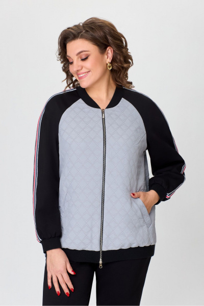 Демисезонный комплект брюки и жакет из текстиля, повседневный DaLi 5729.2 серый - фото 4