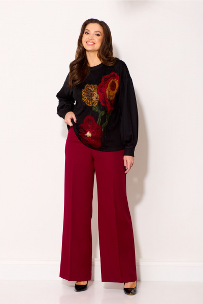 Брюки, джемпер Gizart 5345 кактус-бордо - фото 11