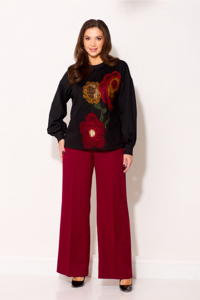 Брюки, джемпер Gizart 5345 кактус-бордо - фото 10