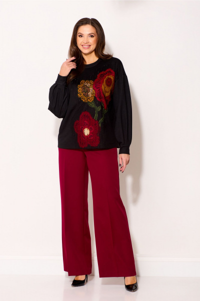 Брюки, джемпер Gizart 5345 кактус-бордо - фото 8