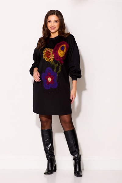 Платье Gizart 5347 синий-бордо-желтый - фото 14