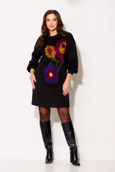 Платье Gizart 5347 синий-бордо-желтый - фото 13