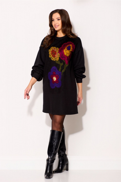 Платье Gizart 5347 синий-бордо-желтый - фото 12