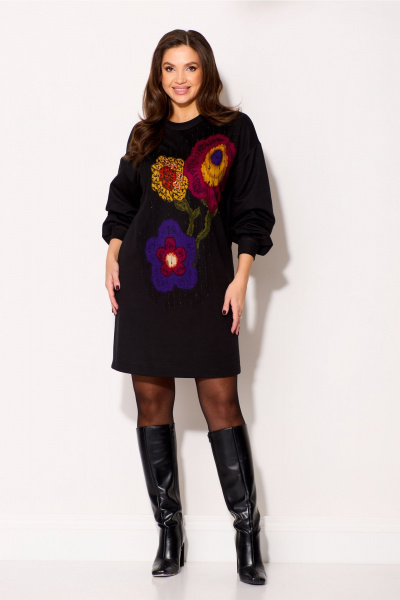 Платье Gizart 5347 синий-бордо-желтый - фото 11