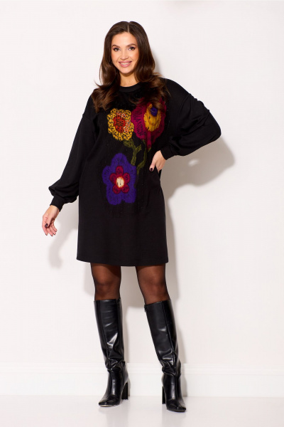 Платье Gizart 5347 синий-бордо-желтый - фото 10