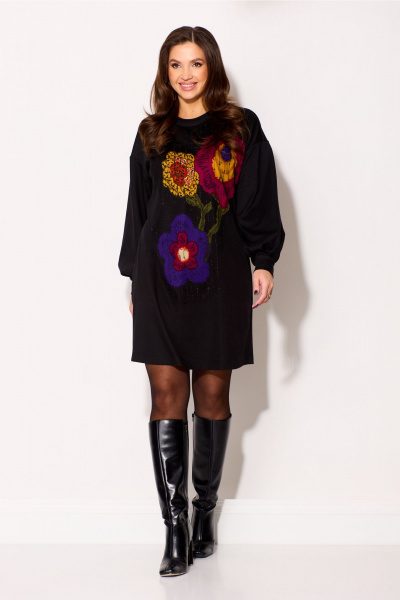 Платье Gizart 5347 синий-бордо-желтый - фото 9