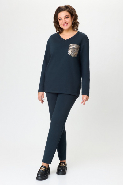 Демисезонный спортивный костюм из трикотажа с узкой талией Svetlana-Style 2034 графит - фото 1