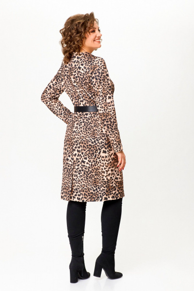 Полуприлегающее платье из мягкого трикотажа до колена Swallow 786.2 леопард - фото 9