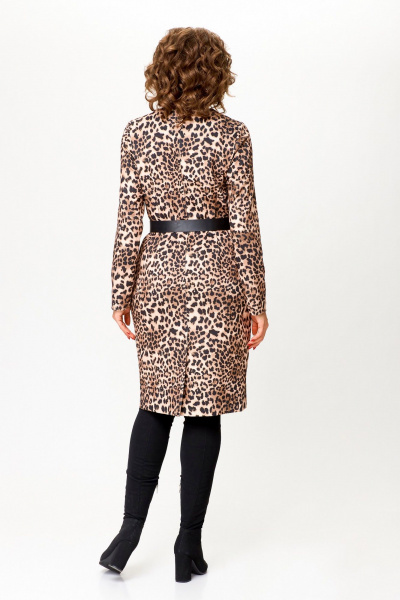 Полуприлегающее платье из мягкого трикотажа до колена Swallow 786.2 леопард - фото 8