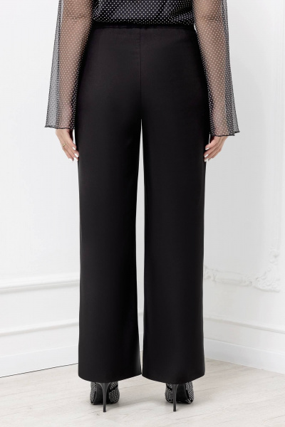 Черные свободные брюки с запахом и декоративным разрезом Gold Style 2692 - фото 6