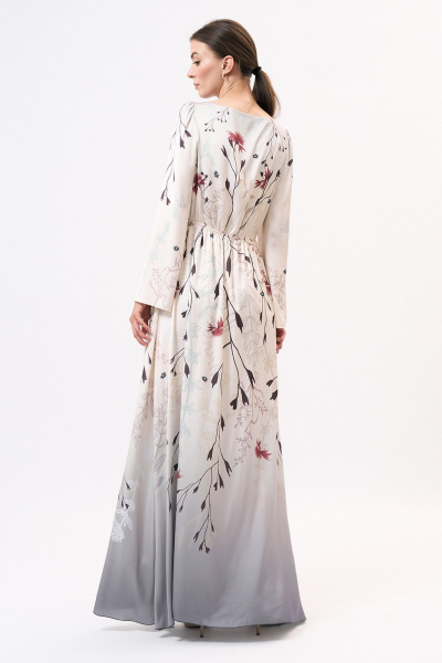 Платье нарядное из текстиля с мультиколор и молочным цветом Art Ribbon M1039P - фото 6