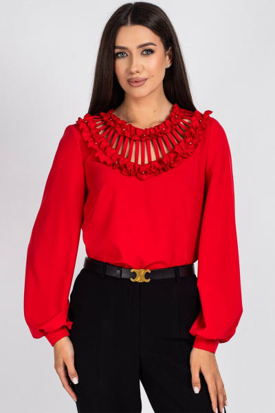 Блуза VIZAVI 821 красный - фото 4