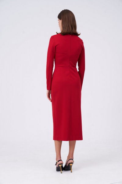 Платье с вырезом под грудью и эффектом топа из трикотажа KaVaRi 1065.3 красный - фото 2