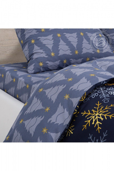 Комплект постельных принадлежностей из хлопка синий 1,5-спальный АРТПОСТЕЛЬ 500 северная_корона - фото 5