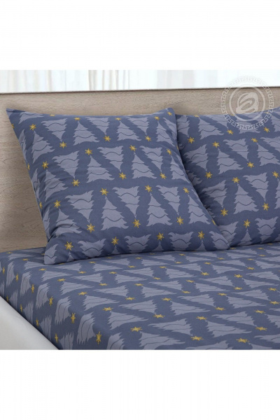 Комплект постельных принадлежностей из хлопка синий 1,5-спальный АРТПОСТЕЛЬ 500 северная_корона - фото 4