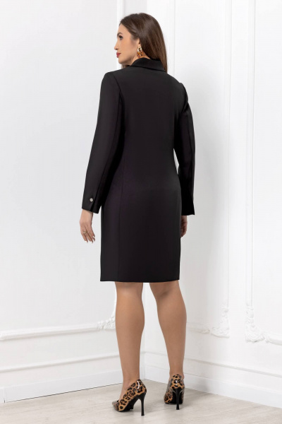 Платье-пиджак из текстиля с воротником и карманами Gold Style 2656 черный - фото 6