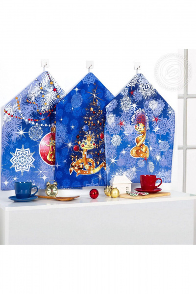 Набор полотенец рогожка хлопок 3 шт домашний стиль АРТПОСТЕЛЬ НЗ_ПКР45.60 волшебница - фото 1