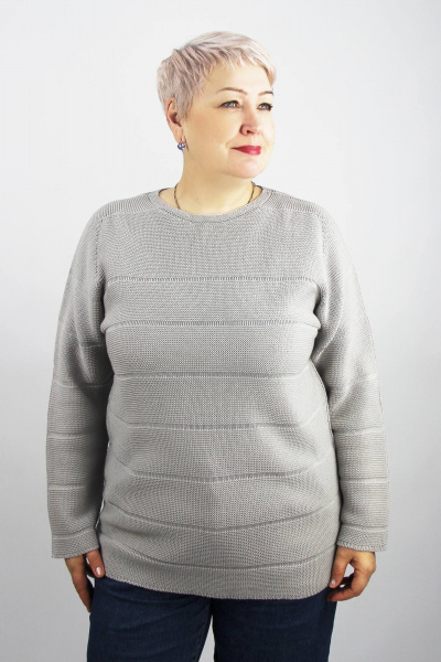 Джемпер вязаный из трикотажа с регланом-погон Полесье С1830-24 4С0774-Д43 158,164 серый_гранит - фото 1