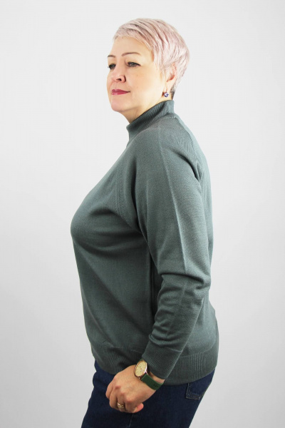 Демисезонный трикотажный свитер реглан с двойной стойкой Полесье С3316-15 5С1754-Д43 158,164 черный_жемчуг - фото 2