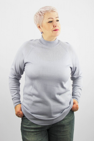 Свитер реглан прямой силуэт из трикотажа для демисезона Полесье С3316-15 5С1754-Д43 170,176 сиренево-серый - фото 1
