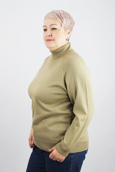 Свитер реглан с высоким воротником для демисезона Полесье С3433-17 7С1582-Д43 170,176 льняной_темный - фото 2