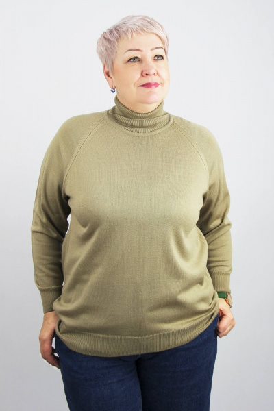 Свитер реглан с высоким воротником для демисезона Полесье С3433-17 7С1582-Д43 170,176 льняной_темный - фото 1