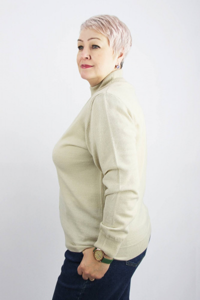 Прямой демисезонный свитер из трикотажа Полесье С3731-23 3С8784-Д43 170,176 жемчуг - фото 2