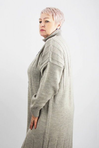 Платье из трикотажа с длинным рукавом и круглым вырезом Полесье С4547-23 4С8799-Д43 164 кофейный - фото 2