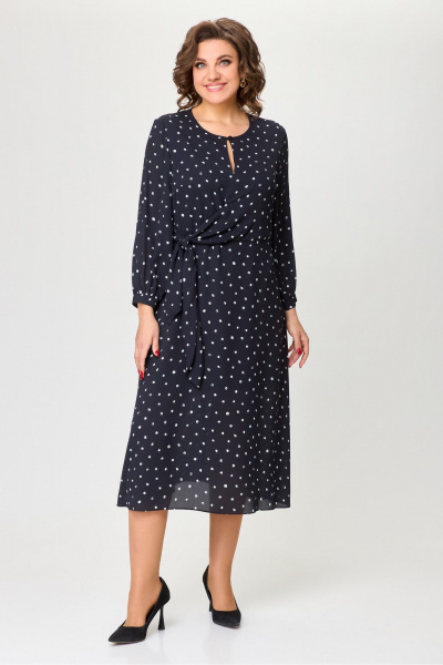 Платье из текстиля, свободный крой, демисезон, классический стиль DaLi 9397 чёрный - фото 1