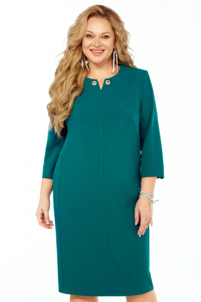 Платье деловое полуприлегающего силуэта из вискозы БагираАнТа 1007 св.бирюза - фото 2