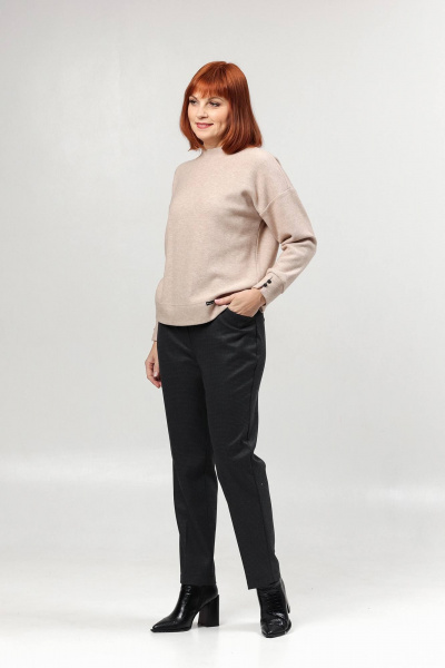 Классические брюки со стрелками для делового стиля Соджи 559 темно-серый - фото 3