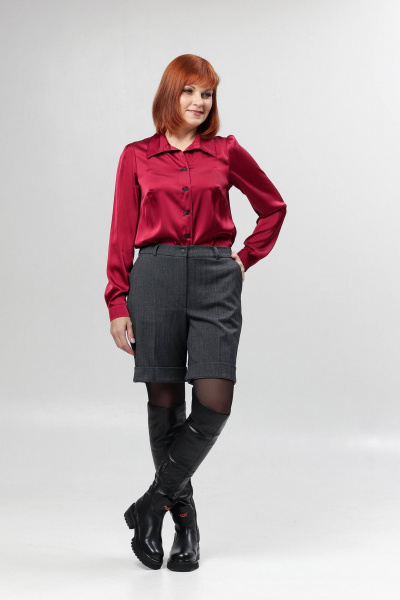 Шорты со стрелками и карманами из текстиля Соджи 642 серый - фото 6