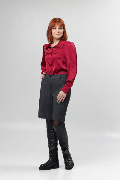 Шорты со стрелками и карманами из текстиля Соджи 642 серый - фото 3