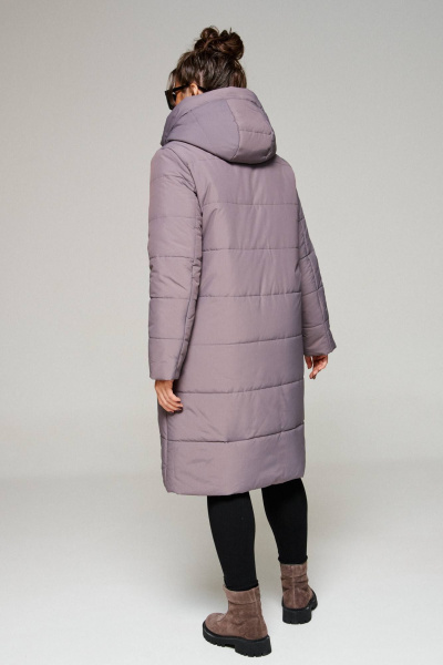 Пальто зимнее прямое с капюшоном и карманами Beautiful&Free 6292 какао - фото 5