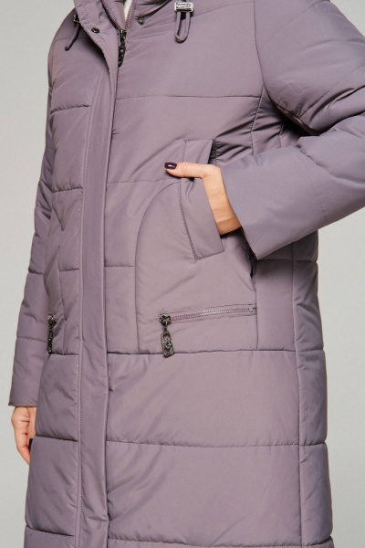 Пальто зимнее прямое с капюшоном и карманами Beautiful&Free 6292 какао - фото 4