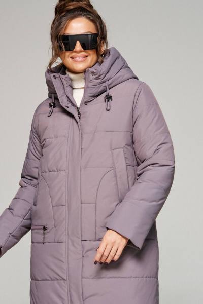 Пальто зимнее прямое с капюшоном и карманами Beautiful&Free 6292 какао - фото 3